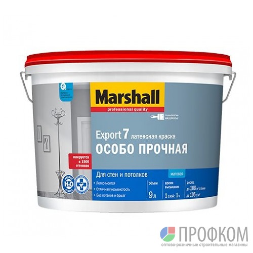 Краска Export-7 Marshall матовая  (9л) база BС (только под колеровку)