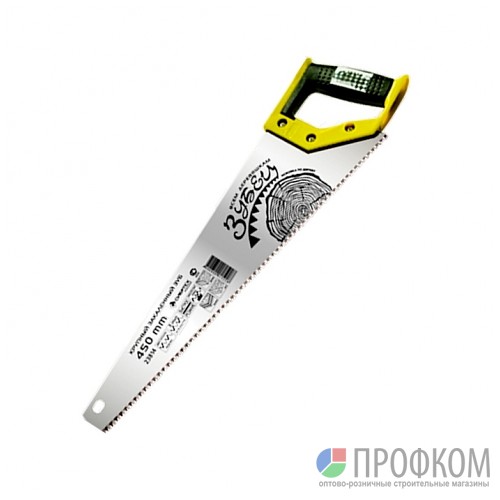 Ножовка по дереву "Зубец", 400 мм, 7-8 TPI, зуб 2D, калёный зуб, 2-х компонентная рукоятка Сибртех