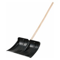 Лопата для уборки снега &quot;Ледо&quot; пластиковая, деревянный черенок 495х375x1320 мм