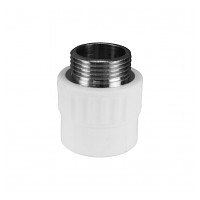 Муфта переходная с наружной резьбой  20 x 1/2" (150/30) (Valfex) БЕЛАЯ